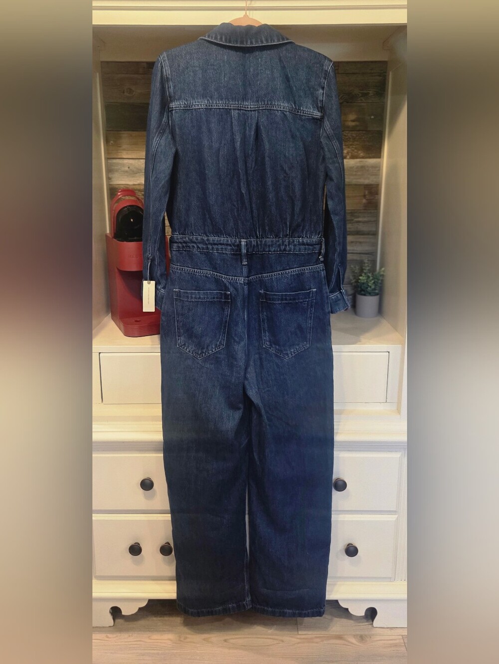 Pilcro Polished Boilersuit Dark Wash Jean Style- Very Trendy!! - Picture 12 of 14